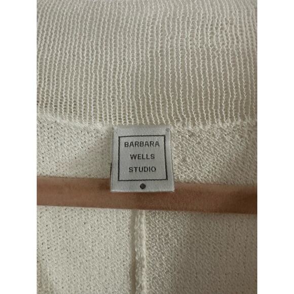 BARBARA WELLS STUDIO Cream Knit Tunic Top Shirt V-Neck - Women’s Sz Small - Picture 2 of 5
